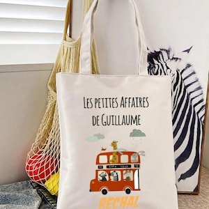 Personalized children&#39;s tote bag, nursery bag, nursery bag, children&#39;s name bag, personalized cuddly toy bag, unique children&#39;s bag