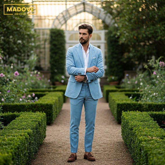 blue formal dress for man Men's Powder Suit: Custom Tailored Wedding Wear these are the navy collection-new-gown Poplin Tie Back Midi Size:US8
