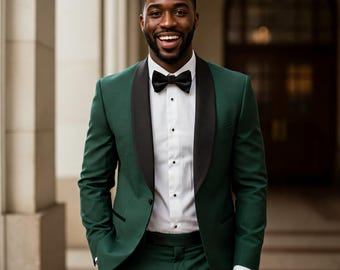 Men&#39;s Green Tuxedo Suit: Custom Tailored Wedding Formal Wear