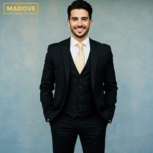 Maßgeschneiderter 3-teiliger Anzug in Schwarz: Elegante Hochzeit & Abendgarderobe