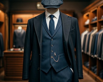 Men&#39;s Custom Tailored Peaky Blinders Suit: Thomas Shelby Style