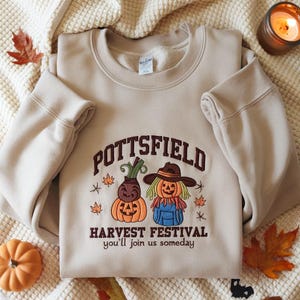 EMBROIDERED Pottsfield Harvest Festival Sweatshirt, Over The Garden Wall Pumpkin Shirt, Spooky Season  Halloween Crewneck, Thanksgiving 2025