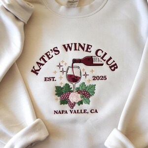Sudadera personalizada bordada para despedida de soltera del Wine Club, camisa para despedida de soltera en bodega, sudadera con capucha "Vino Before Vows", camisa "Vino Bach Club"