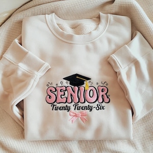 EMBROIDERED Senior 2026 Sweatshirt, Class of 2026 Shirt, Senior Year Sweatshirt, High School Senior Crewneck, Graduation Party Sweater
