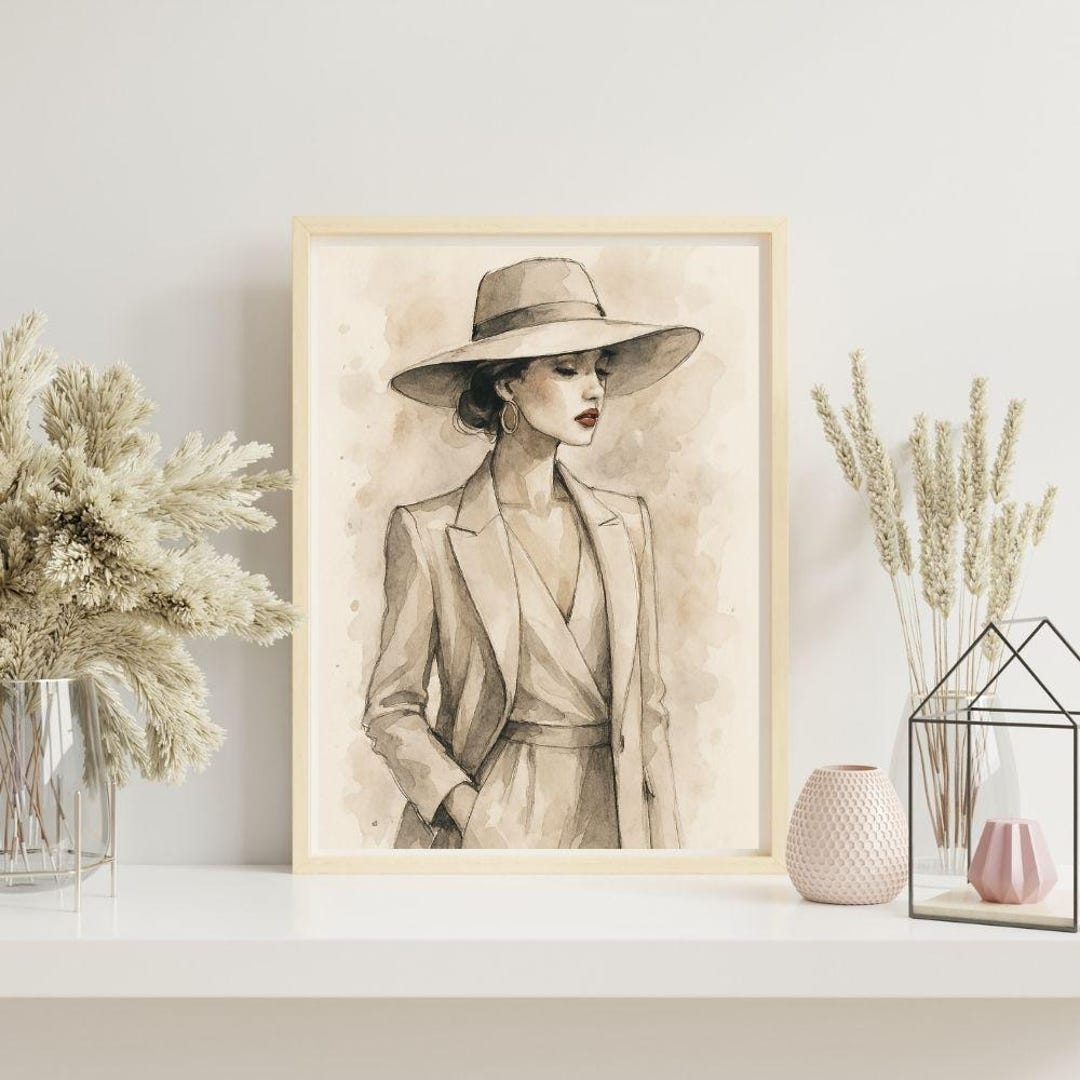 Elegante Frau Wandkunst Digitaler Download Mode Illustration Poster Elegante Frau Wandkunst Digitaler Download Mode Illustration Poster