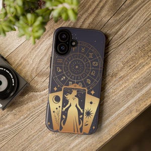 Funda para teléfono con diseño de astrología - Diseño del zodiaco - Arte celestial, regalo de horóscopo, regalo de cumpleaños, estilo tarot, fundas resistentes