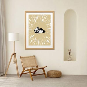 Adorable Panda Illustration - Cute Animal Art Print, Minimalist Nursery Decor, Digital File