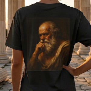 Sokrates Denken Philosoph T-Shirt | Altgriechisch Philosophie Tee | Frage Alles | Schwarzes Academia Unisex Shirt
