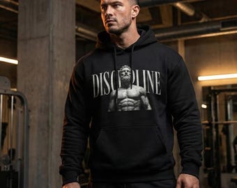 Stoic Discipline Hoodie, Marcus Aurelius Inspired Pullover, Classical Bodybuilder Streetwear, Ancient Strength Sweatshirt, Unisex Fleece