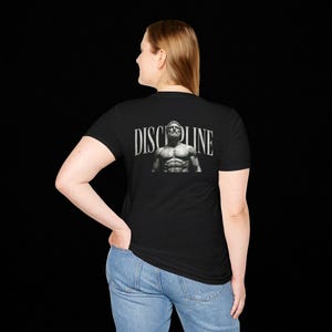 Stoic Discipline T-Shirt, Bodybuilder Statue Tee, Classical Motivation Streetwear, Self Mastery Gift, Unisex Cotton Tee image 5