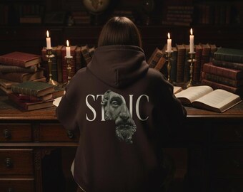 Stoic Hoodie, Marcus Aurelius Sweatshirt, Philosophy Gift, Ancient Statue Graphic Hoodie, Unisex Streetwear