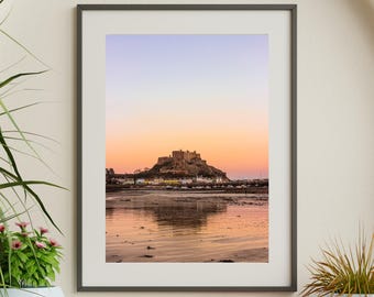 Castle Sunset Art Print: Dreamy Home Decor Poster