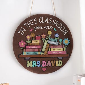 Custom Teacher 3D Door Hanger, Back to School Gift, In this Classroom You Are, Teacher Welcome Sign, Teacher Name Door Sign, Classroom Decor