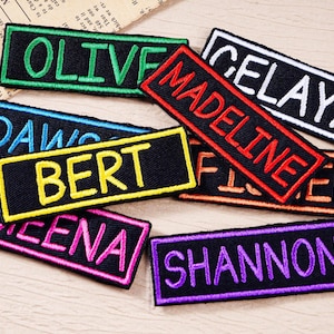 Custom Name Patch Embroidered, Personalized Name Patch, Sew-on/Iron-on Patches for Clothing Jacket Backpack, Embroidered Name Tag