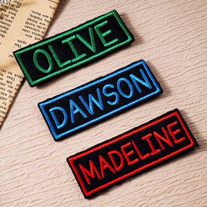 Custom Name Patch Embroidered, Personalized Name Patch, Sew-on/Iron-on Patches for Clothing Jacket Backpack, Embroidered Name Tag