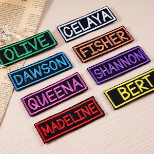 Custom Name Patch Embroidered, Personalized Name Patch, Sew-on/Iron-on Patches for Clothing Jacket Backpack, Embroidered Name Tag