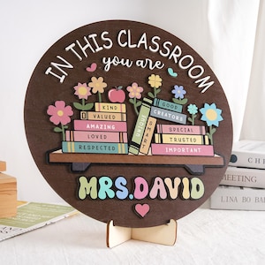Custom Teacher 3D Door Hanger, Back to School Gift, In this Classroom You Are, Teacher Welcome Sign, Teacher Name Door Sign, Classroom Decor