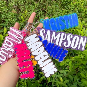 Personalized Backpack Name Tags, Custom Name Tag for Backpack, Backpack Keychains, Name Label, School Bag Tag, Lunch Box Tag, Diaper Bag Tag