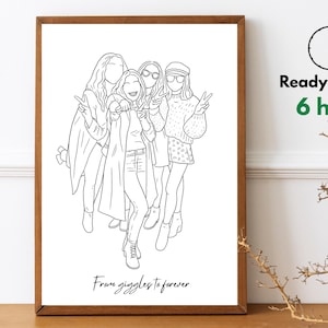 Disegno a linea singola, ritratto di coppia personalizzato, regalo di famiglia personalizzato, regalo di anniversario di matrimonio personalizzato, linea personalizzata da foto, ritratto senza volto