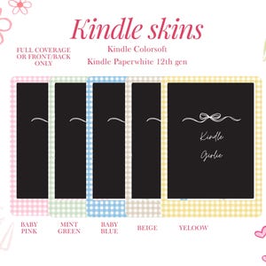 kindleskin – paperwhite kindle skin | Kindle Decal Gingham | Kindle Vinyl Decal for Kindle Paperwhite & Kindle Colorsoft | Cute Kindle Cover