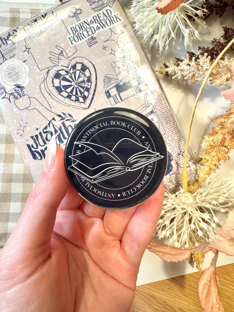 Anti-social book club Kindle MagSafe Grip – Bookish Magnetic Phone Kobo Grip | Adhesive Magsafe Ring Included | Kindle Accessories