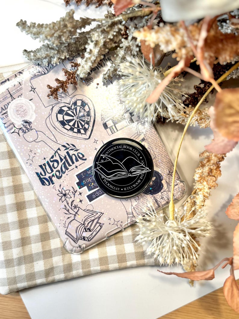 Anti-social book club Kindle MagSafe Grip – Bookish Magnetic Phone Kobo Grip | Adhesive Magsafe Ring Included | Kindle Accessories