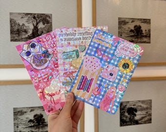 Holographic Coquette Kindle Insert Sticker: Clear Case Decor