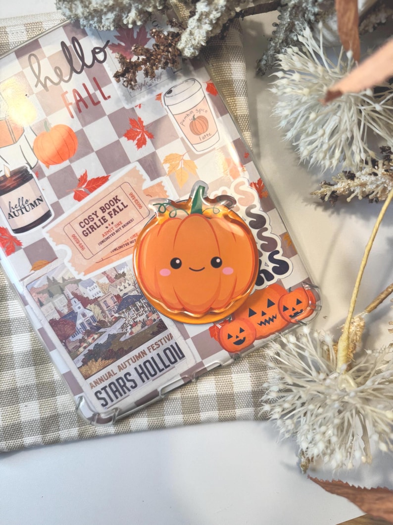 Pumpkin Kindle MagSafe Grip – Bookish Magnetic Phone Kobo Grip | Adhesive Magsafe Ring Included | Kindle Accessories