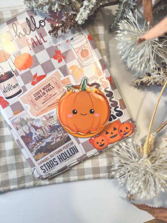 Pumpkin Kindle MagSafe Grip: Bookish Magnetic Phone Accessory