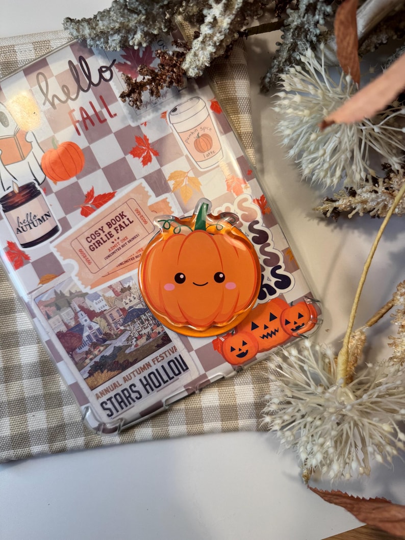 Pumpkin Kindle MagSafe Grip – Bookish Magnetic Phone Kobo Grip | Adhesive Magsafe Ring Included | Kindle Accessories