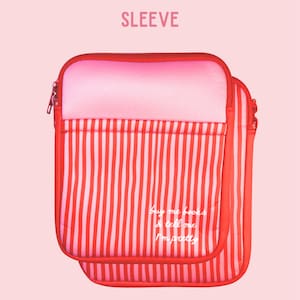 Custodia in neoprene a righe rosa e rosse per e-reader con tasca / Kindle Paperwhite, Kobo Cover