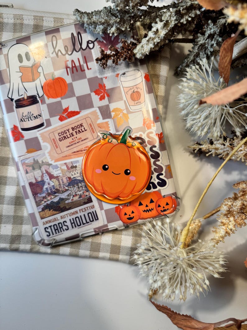Pumpkin Kindle MagSafe Grip – Bookish Magnetic Phone Kobo Grip | Adhesive Magsafe Ring Included | Kindle Accessories