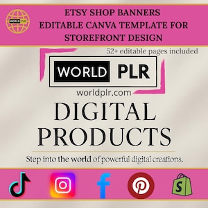 Etsy Shop-Banner – Bearbeitbare Canva-Vorlage für Storefront-Design