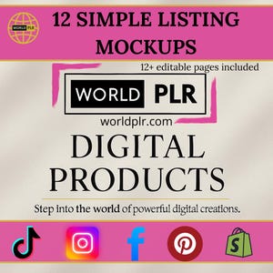 12 Simple Listing Mockups Editable Canva Template for Product Photos