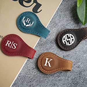 Gepersonaliseerde magnetische lederen bladwijzer, aangepaste eerste bladwijzer, naambladwijzer, perfecte lezer cadeau voor hem, cadeau boekenliefhebber, magnetische bladwijzers