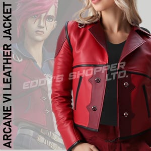 Arcane VI Jacket for Women Handmade Leather Red Jacket Genuine Leather