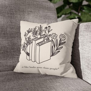 Funda de almohada de bibliófilo II / Decoración acogedora para el hogar, regalo de lectura, cojín floral, accesorios literarios, cojín literario