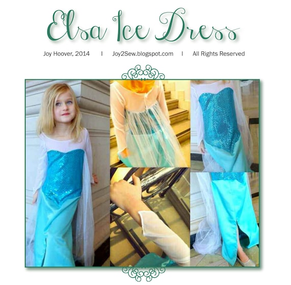 Elsa Frozen Ice Dress PDF Pattern Pattern Sizes Include Etsy