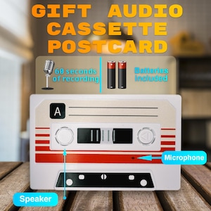Cassette Retro Regalo – Messaggio vocale personalizzato, registrabile, 60 secondi