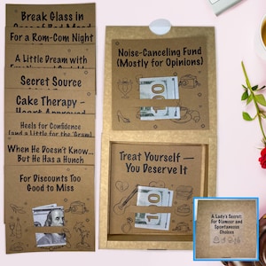 Caja para guardar dinero en efectivo con tarjetas con mensajes positivos: una linda idea de regalo para mujeres, caja de felicitación hecha a mano para cumpleaños, agradecimientos, simplemente porque sí.