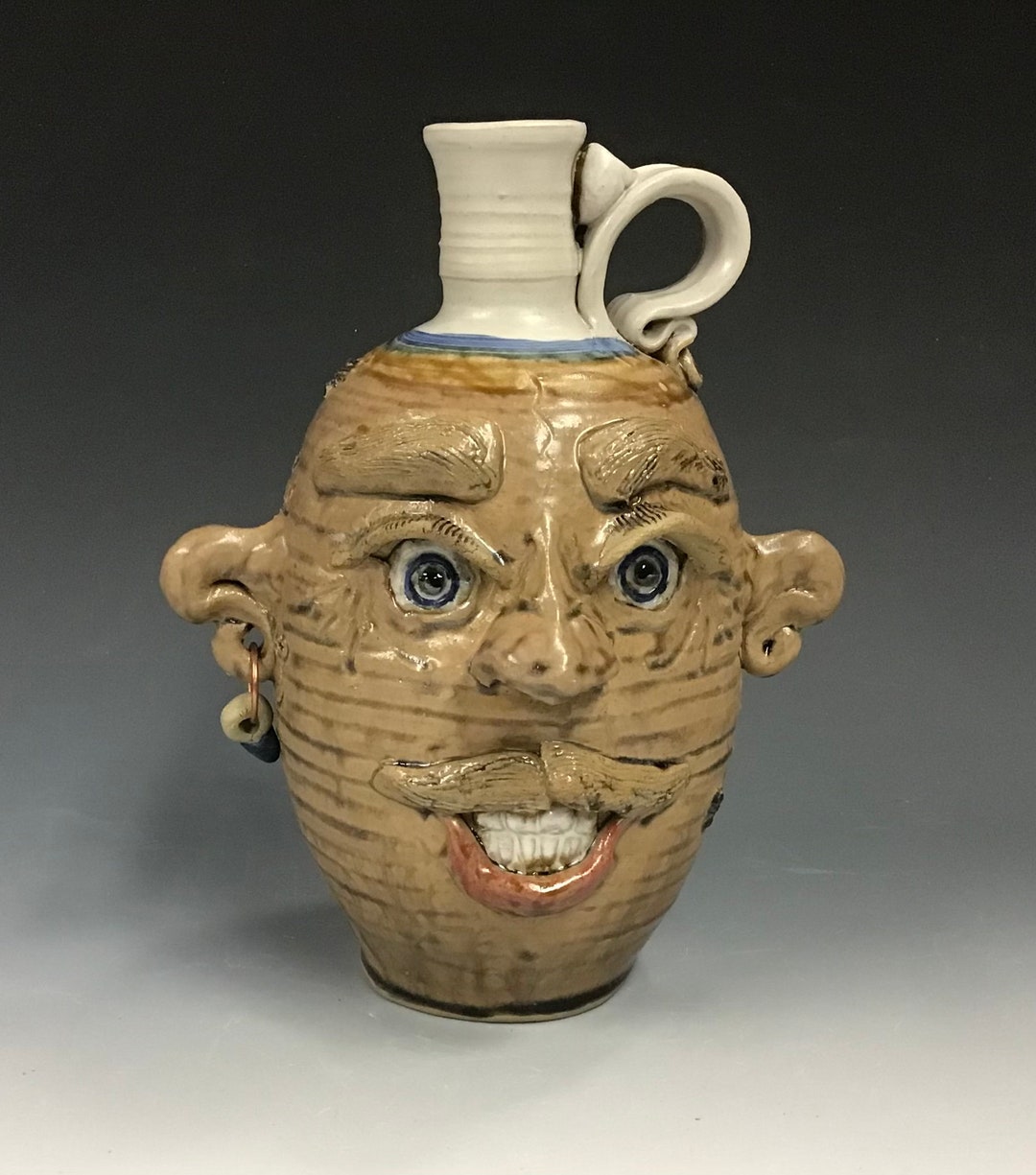 Face Jug Jug Head Bottle Head Etsy