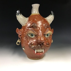 Jarra del diablo de cerámica torneada, cerámica alterada