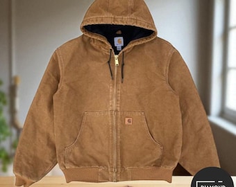 ジャケット・アウター carhartt active parka brown vintage VINTAGE CARHARTT SANDSTONE HOODED ACTIVE JACKET J131BRN SIZE