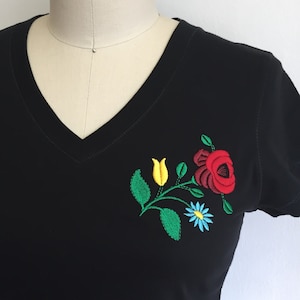 Hungarian, Kalocsa, Embroidered, Tshirt, Gift Item, Ready to Ship, Fitted, and Relaxed, Bella Canvas