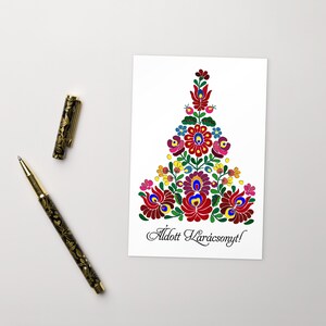 Carte postale hongroise Matyo Folk Christmas Standard Carte postale 4x6 pouces