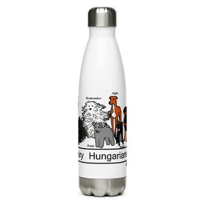 Hungarian Dog Breeds Stainless Steel Water Bottle Vizsla Puli Kuvasz Komondor Mudi Pumi Agar Kopo