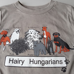 Camiseta para cães húngaros peludos, Puli, Vizsla, Komondor, Kuvasz, Pumi, Mudi, Kopo, item de presente de ágar