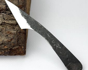 Cuchillo Kiridashi – Hoja y mango de acero al carbono 52100 forjados a mano, funda de cuero, cuchillo de marcado japonés, herramienta para trabajar la madera y cortar cuero.