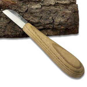 Small Wood Carving Knife – Hand-Forged Carbon Steel Blade, Ash Handle, Ready to Use, Whittling Tool, Statue, Spoon Carving, Gift for Carvers image 1