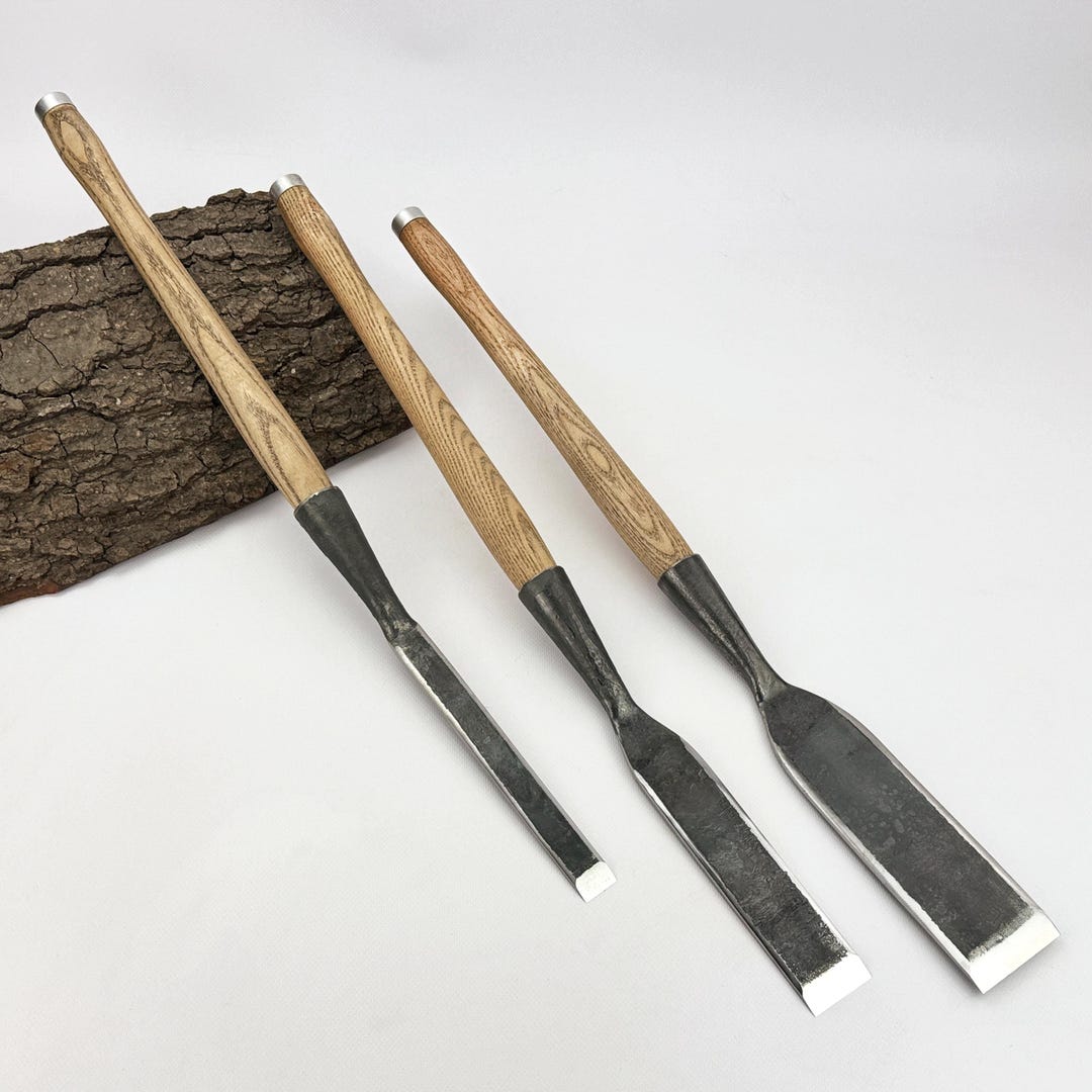 Hand Forged Timber Slick Chisels – 52100 Carbon Steel Blades, Ergonomic ...